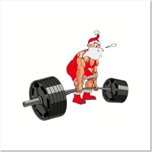 Gym Christmas Gift Santa Claus Training Posters and Art